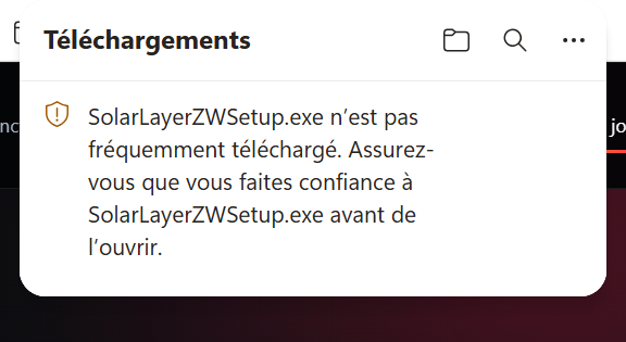 Microsoft Edge SmartScreen — SolarLayerZWSetup.exe